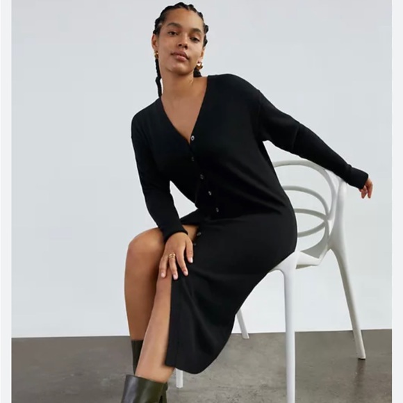 Aritzia/Wilfred Black Sweater Dress - Picture 3 of 6